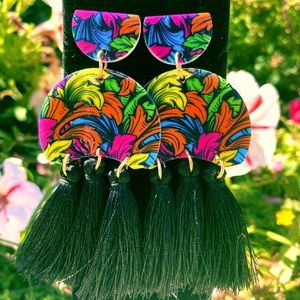 Feather and Tassel Earrings